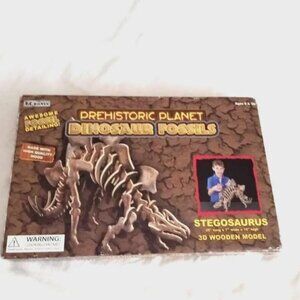 Prehistoric Planet Dinosaur Fossils Stegosaurus Wood Puzzle 3D Model Age 5+ Game